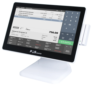 Сенсорный моноблок POScenter Atlas (15.6", PCAP, J4125, RAM 8Gb, SSD M2 128Gb, MSR)стенд NS, без ОС, БЕЛЫЙ