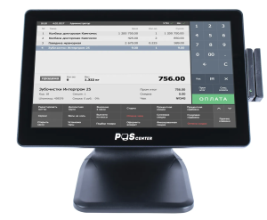 Сенсорный моноблок POScenter Atlas (15.6", PCAP, J4125, RAM 8Gb, SSD M2 128Gb, MSR) стенд NS, без ОС