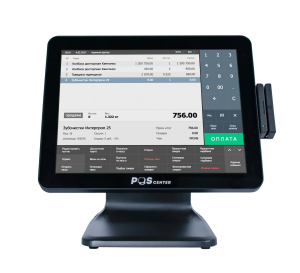 Сенсорный моноблок POScenter POS90ES Pro (15", PCAP, N100, RAM 8Gb, SSD 2.5" 128Gb, 90W, MSR) стенд 101, без ОС