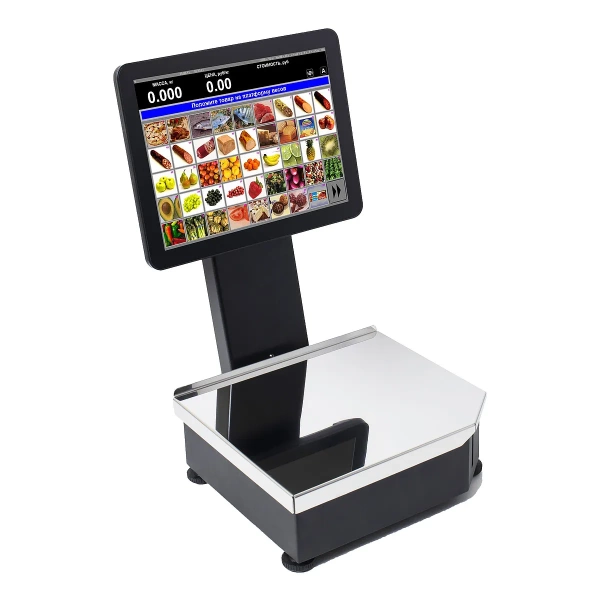 Весы с печатью этикетки POScenter PC200C3V4 Вер. 2 (15", емкостной, RAM 4Gb/SSD 128 Gb) Windows 10, черный моноблок POScenter