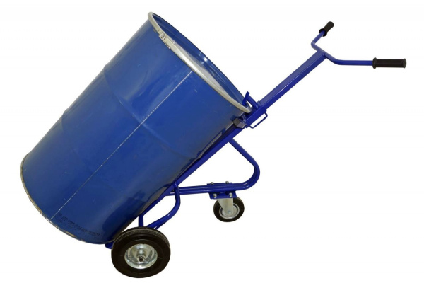 Тележка для перевозки металлических бочек КБ 1 (колёса литые d250+ d160 опорное)